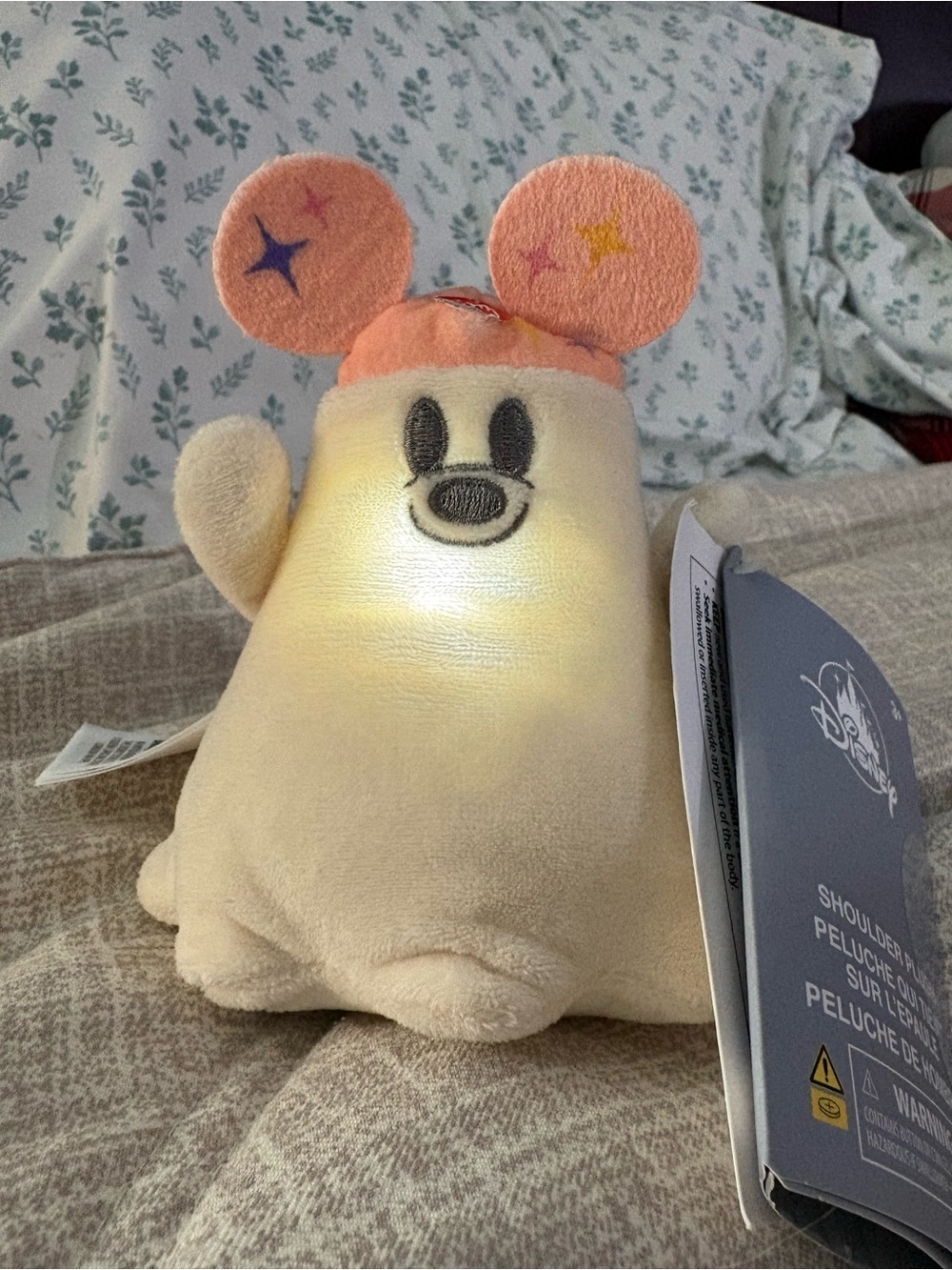 Disney Mickey Cream & Pink light up shoulder sitter Halloween ghost. - Picture 4 of 5